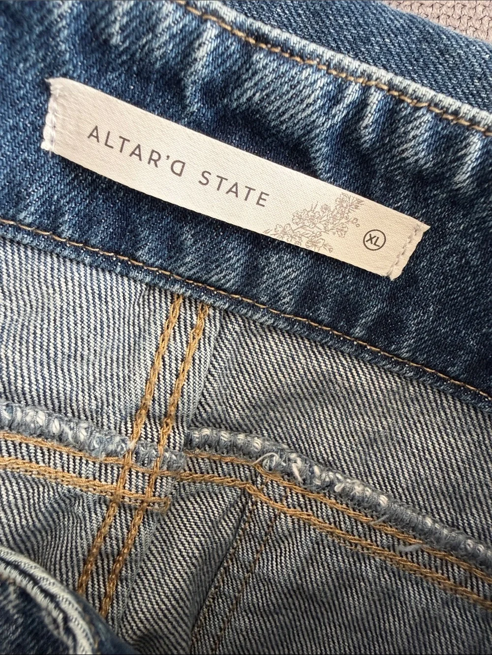 Altar'd State Denim Wrap Skort in Blue Size XL